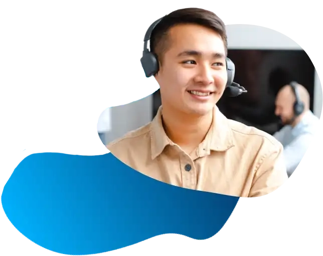 image of man smiling with headset