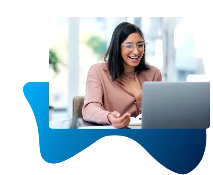 image of girl smiling with laptop