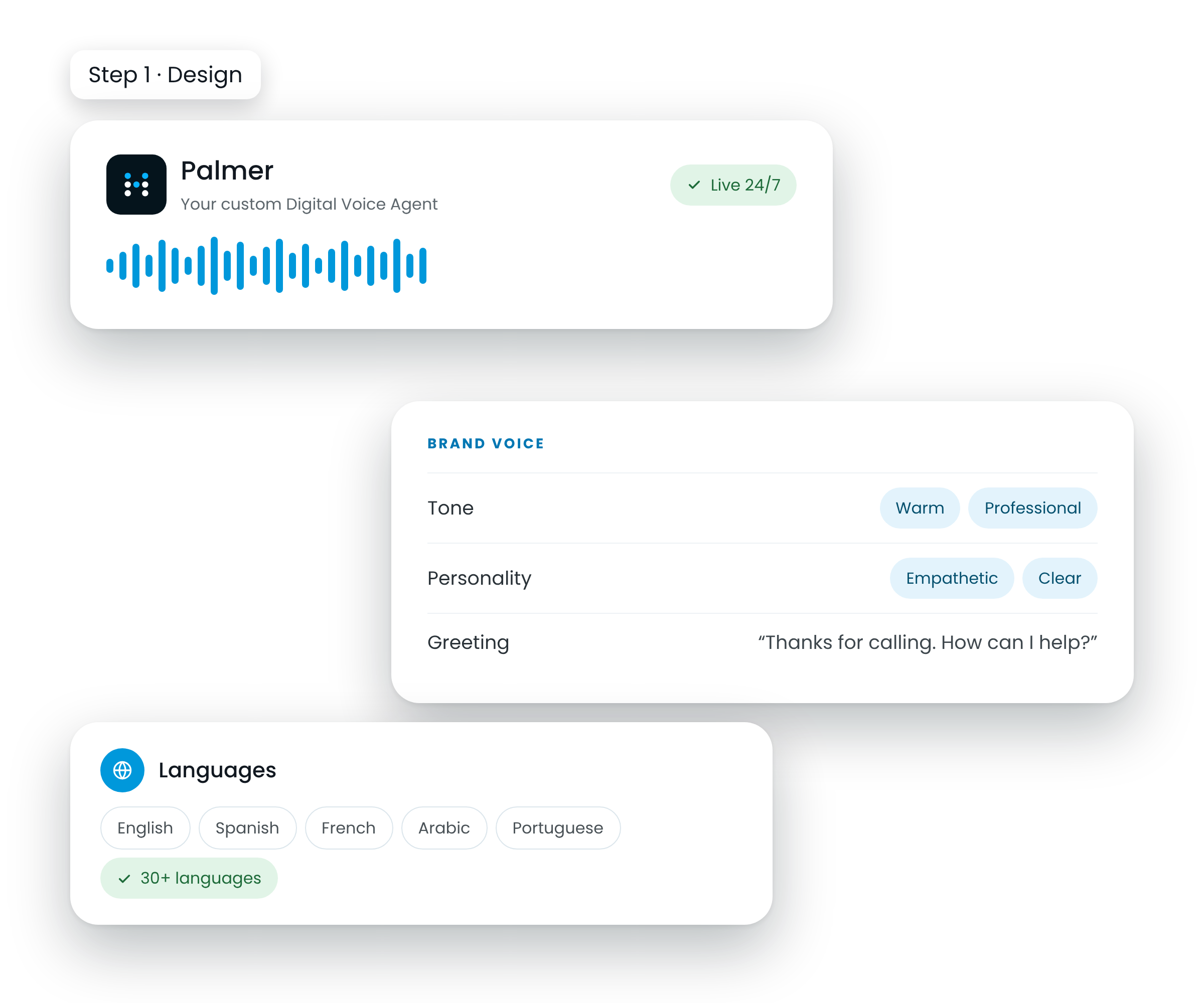 Custom Humach Digital Voice Agent supporting customers in multiple languages