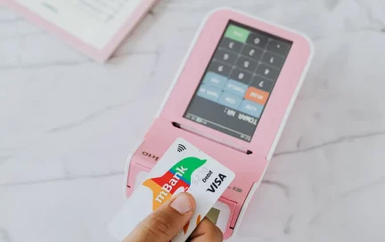 image of credit card with payment processor.